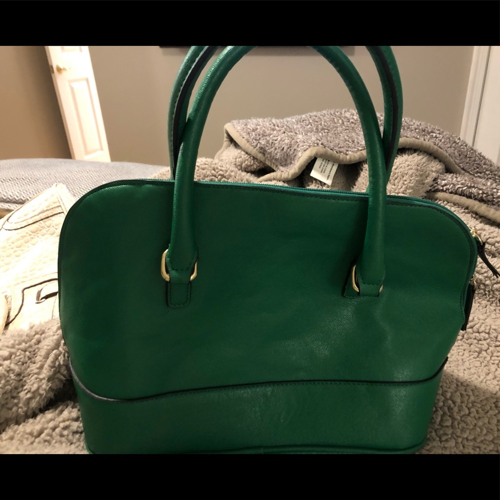 Green satchel bag